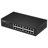 Edimax GS-1016-V2: 16-port unmanaged gigabit switch. Metal housing, rack-mountable. Provides fast Ethernet connectivity for small to medium networks.