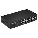 Edimax GS-1016-V2: 16-port unmanaged gigabit switch. Metal housing, rack-mountable. Provides fast Ethernet connectivity for small to medium networks.