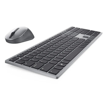 Dell Premier Multi-Device Wireless Keyboard and Mouse (KM7321W) on a white surface.
