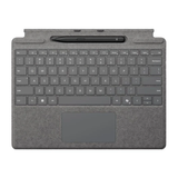 Microsoft Surface Pro Type Cover with Slim Pen 2 in Platinum, a keyboard and stylus combination.