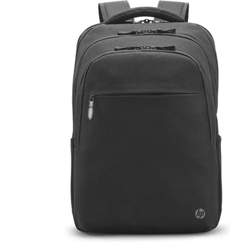 HP Renew Business 17.3-inch Laptop Backpack for professionals, made from recycled ocean plastic, carrying a laptop.