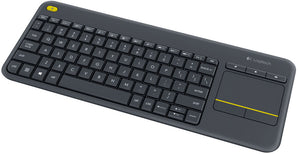 Logitech K400 Plus wireless keyboard with touchpad, black, for TV-connected PC control