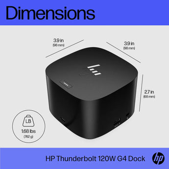 HP Thunderbolt 120W G4 Dock: Connects Windows, Mac, and Chrome OS laptops via Thunderbolt or USB-C for maximum performance.