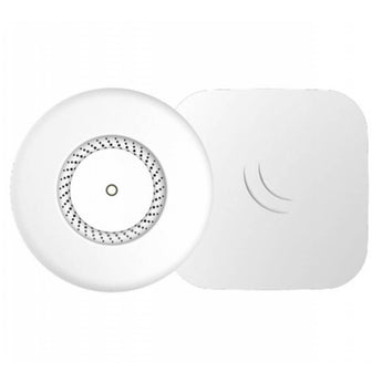 MikroTik cAP ac ceiling-mountable wireless access point. Dual-band Wi-Fi 5 AC1200, PoE, Gigabit Ethernet for fast, reliable network connectivity.