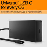 HP Universal USB-C Hub and Laptop Charger Combo with 7 ports for power and data.