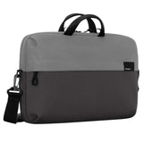 Targus Sagano 14-inch laptop slipcase, two-tone grey. Eco-friendly laptop sleeve with padded protection.