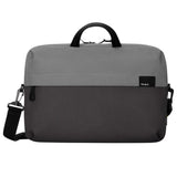 Targus Sagano 14-inch laptop slipcase, two-tone grey. Eco-friendly laptop sleeve with padded protection.