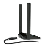 TP-Link Archer TX20U Plus AX1800 Wi-Fi 6 USB adapter with two high-gain antennas for improved wireless range and performance.