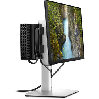 Dell Pro Micro All-in-One Stand MFS22 for OptiPlex Micro. Supports 19"-27" monitors with VESA mount. Clean cable management.