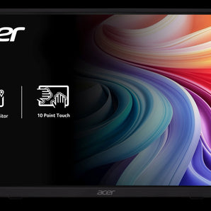 Acer PM161QT 15.6-inch FHD IPS portable touchscreen monitor showing display and stand.