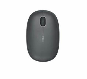 RAPOO M650 Silent Wireless Mouse in cream white, showing its compact design and multi-mode connectivity options.