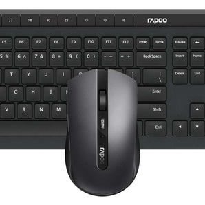 Rapoo 8210M multi-mode wireless keyboard and mouse combo, offering Bluetooth and 2.4GHz connectivity for multiple devices.