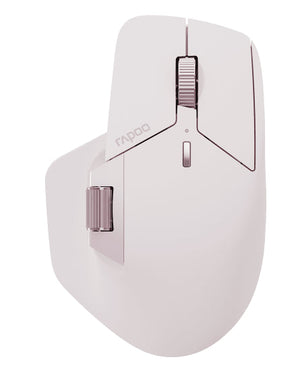 RAPOO M760L Pink Ergonomic Mouse: Wireless multi-mode, large size for comfortable use.