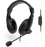 Rapoo H150S USB Stereo Headset, black over-ear headphones with flexible microphone.
