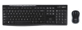 Logitech MK270 wireless keyboard and mouse combo in black, providing a comfortable and reliable computing experience.