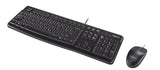 Logitech MK120 wired keyboard and mouse combo, black, USB connection