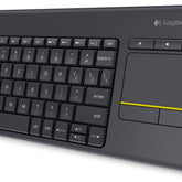 Logitech K400 Plus wireless keyboard with integrated touchpad and USB receiver