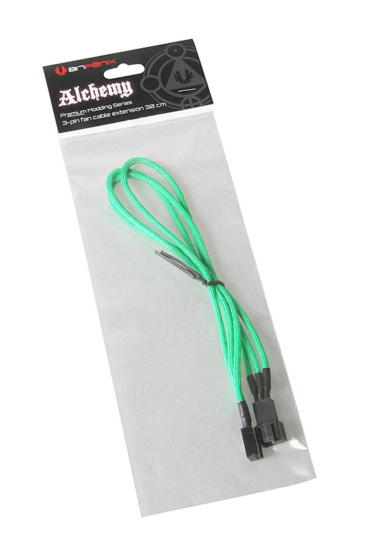 Bitfenix Alchemy Multisleeved 3-Pin 90cm Fan Extension Cable - Silver