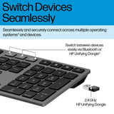 HP 725 Multi-Device Rechargeable Wireless Keyboard and Mouse Combo (9T5B0UT)