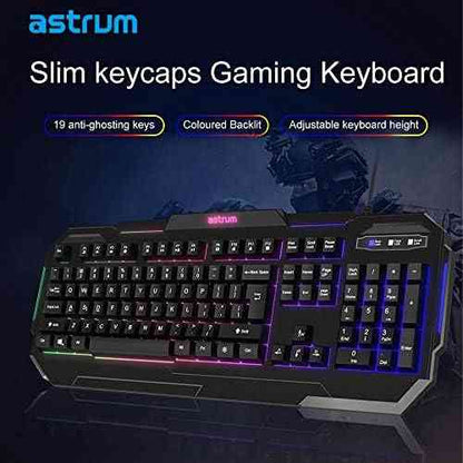 Astrum Slim Backlit Wired Gaming Keyboard - NexGen Computing -R 400.00