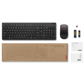 Lenovo Essential Wireless Keyboard and Mouse Gen2, black. Wireless combo set.