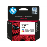 HP 47 Tri-Color Original Ink Cartridge (6ZD61AE) - Cyan, Magenta, Yellow ink for vivid prints.