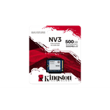 Kingston NV3 500GB M.2 2230 NVMe SSD, PCIe 4.0, for ultrabooks and handheld devices. SNV3SM3/500G