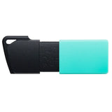 Kingston DataTraveler Exodia M 256GB USB 3.2 Gen 1 flash drive in black and teal with keyring loop.