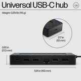 HP Universal USB-C Hub and Laptop Charger Combo with 7 ports for power and data.
