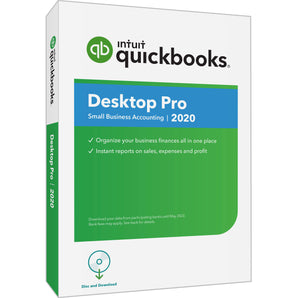 QuickBooks Desktop Pro 2020 software packaging on a white background